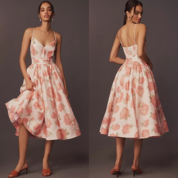NWT Anthropologie BHLDN Sophie Floral Linen Fit & Flare Midi Dress - threedaughtersproperties.com NWT Anthropologie BHLDN Sophie Floral Linen Fit & Flare Midi Dress - threedaughtersproperties.com